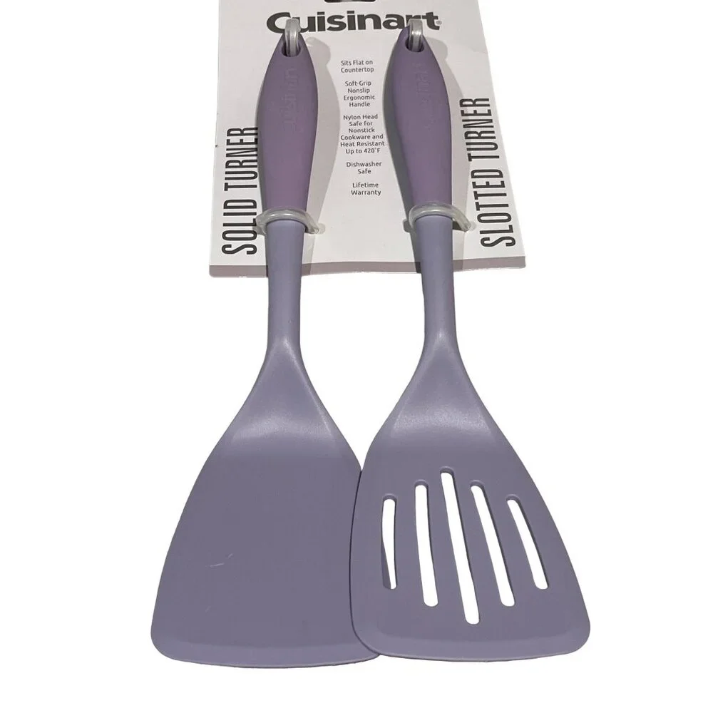 Cuisinart Nylon Solid Turner & Slotted Turner lavender purple NEW WITH‎ TAGS!